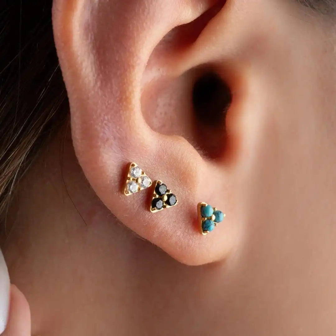 Trio de Micro Clous en Turquoise