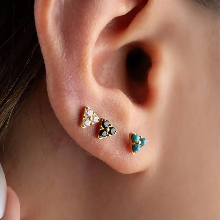 Trio de Micro Clous en Turquoise