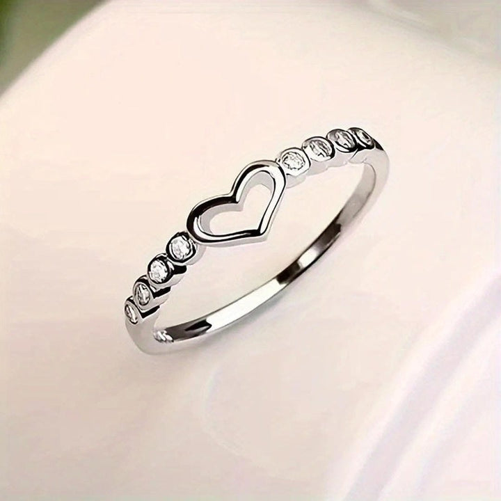 Bague Accent en Cristaux avec Cœur Ouvert