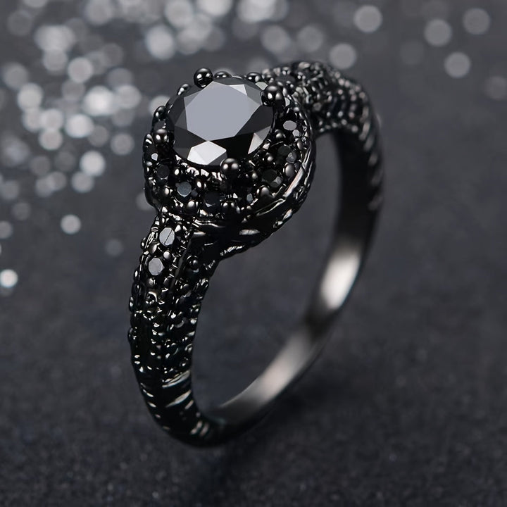 Bague Vintage Éternité en Zircon Noir