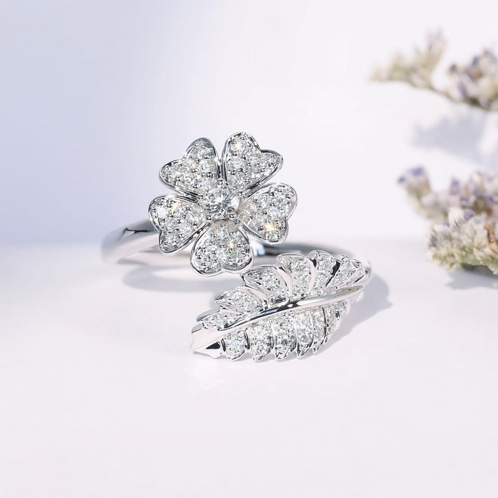 Bague Fleur Épanouie en Zirconium