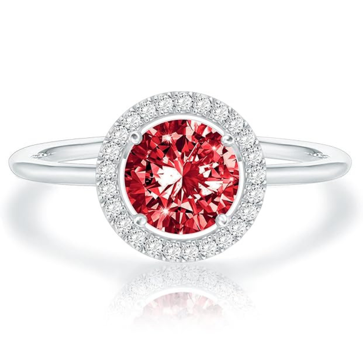 Ruby Promise Ring in Crimson Sparkle | White Gold