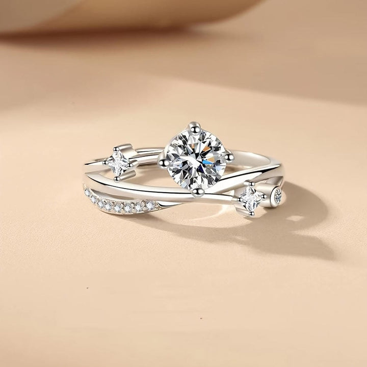 Bague Déclaration en Cristal Ronde Crossover