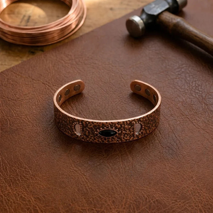 Bracelet en cuivre doré à effet flammé