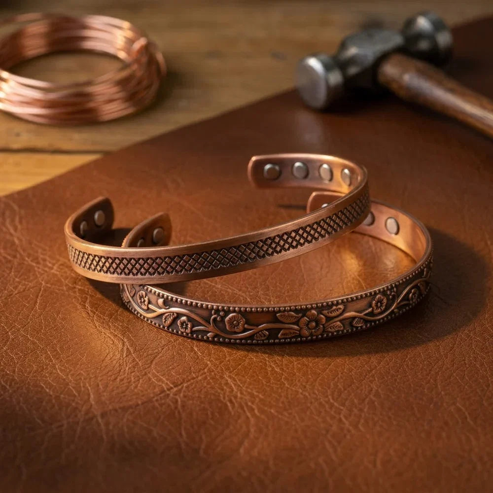 Ensemble de Bracelets en Cuivre Forgé Regal