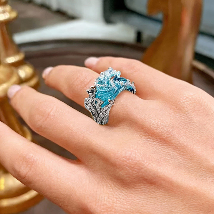 Bague de fiançailles classique Océan