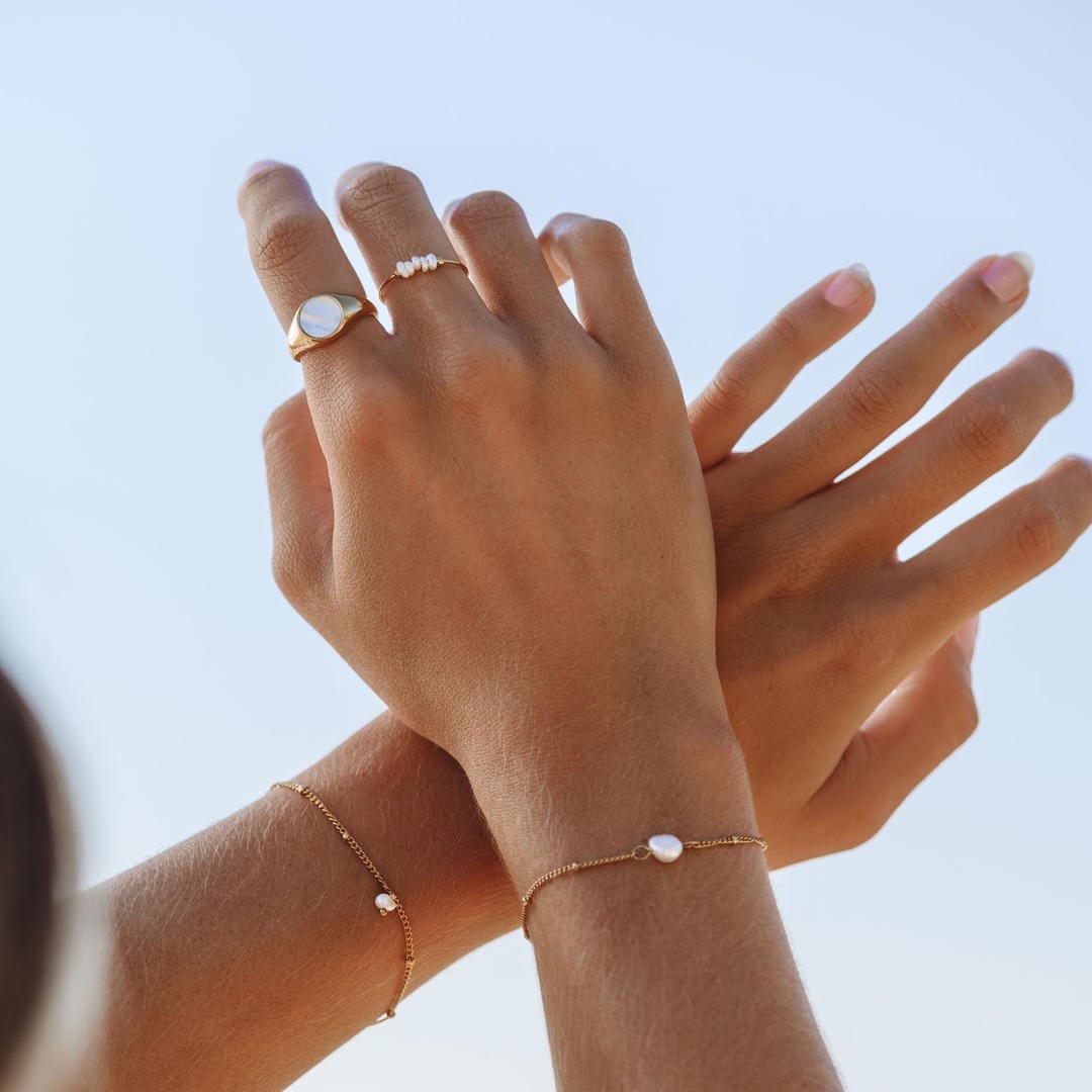 Bague Déclaration Cinq Perles Goutte de Rosée