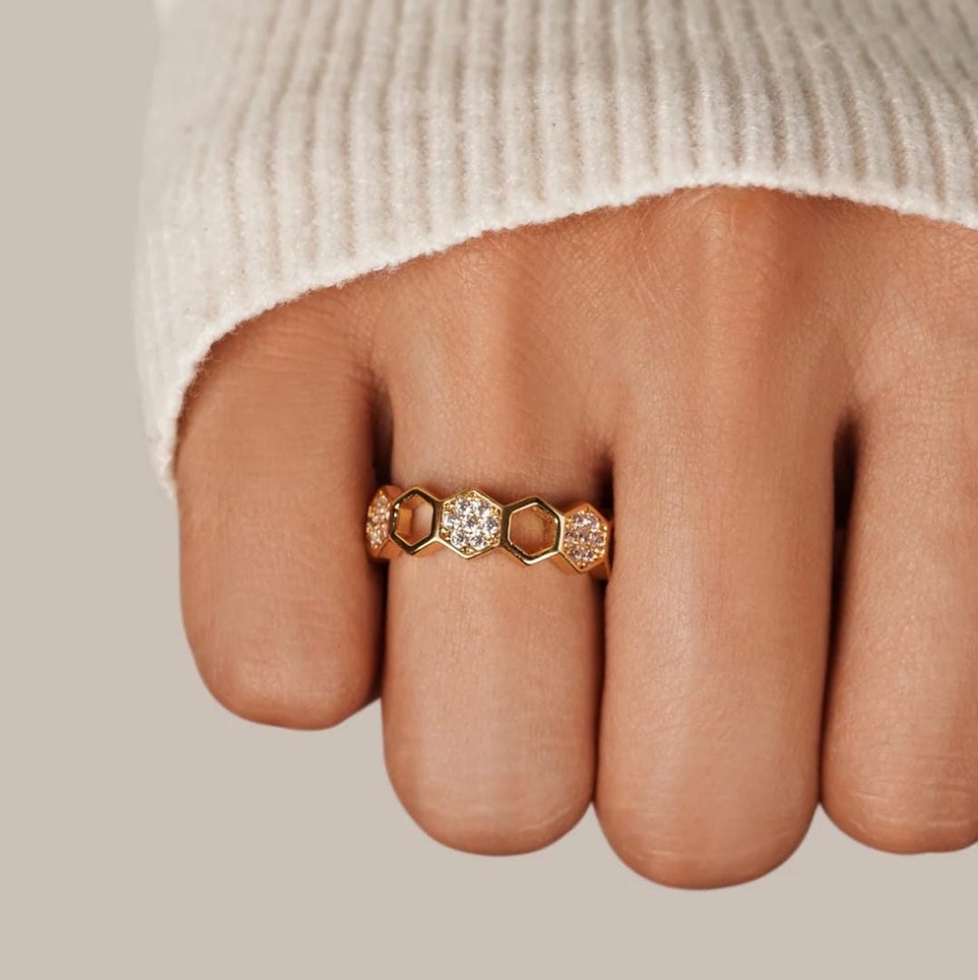 Bague Ajustable en Miel