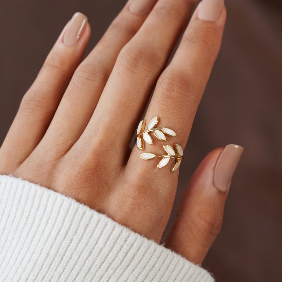 Gold Leaf Pattern Ring