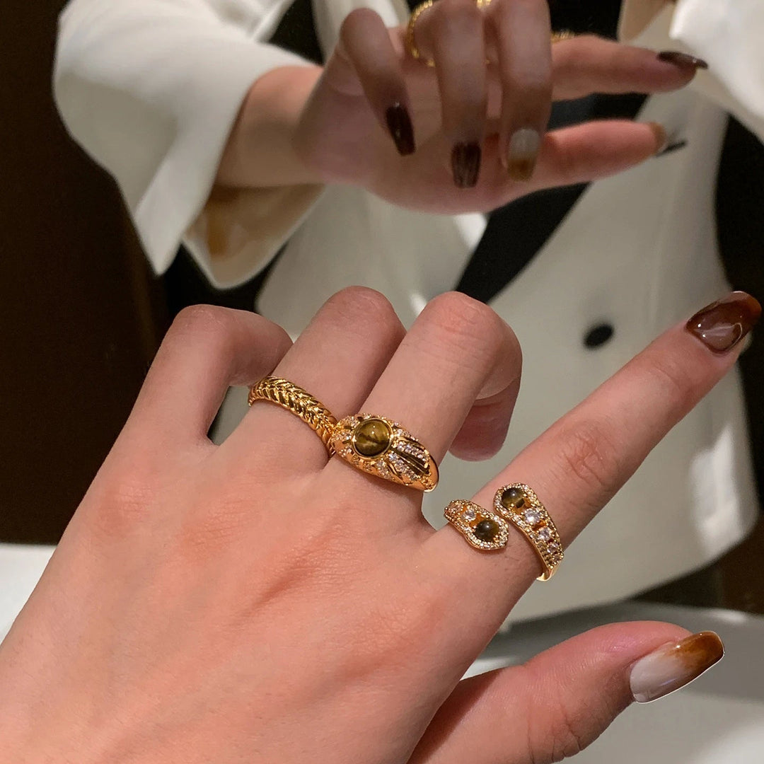 Bague Ouverte Orbit Doré