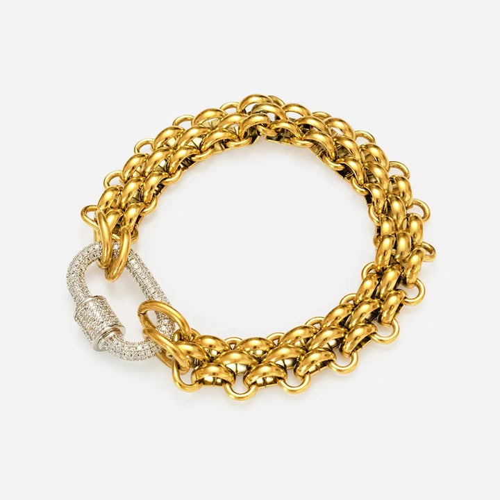Bracelet Sculpté en Verge Dorée