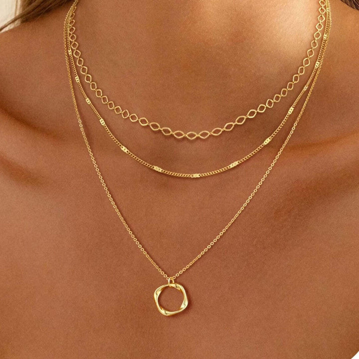 Collier Pendentif Classique en Plaqué Or
