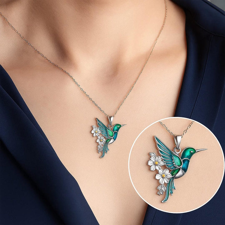 Collier Colibri Éblouissant avec Boucles d&