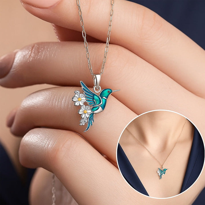 Collier Colibri Éblouissant avec Boucles d&