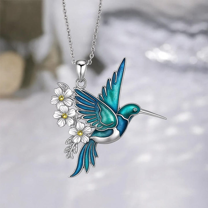 Collier Colibri Éblouissant avec Boucles d&