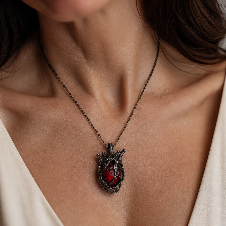 Pendentif Cœur Anatomie Cramoisi