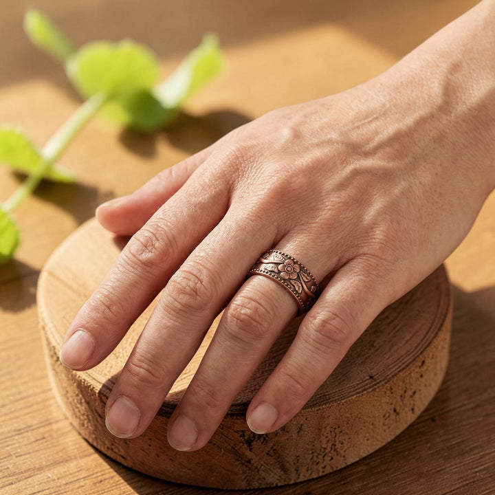 Bague en cuivre Pétale d&