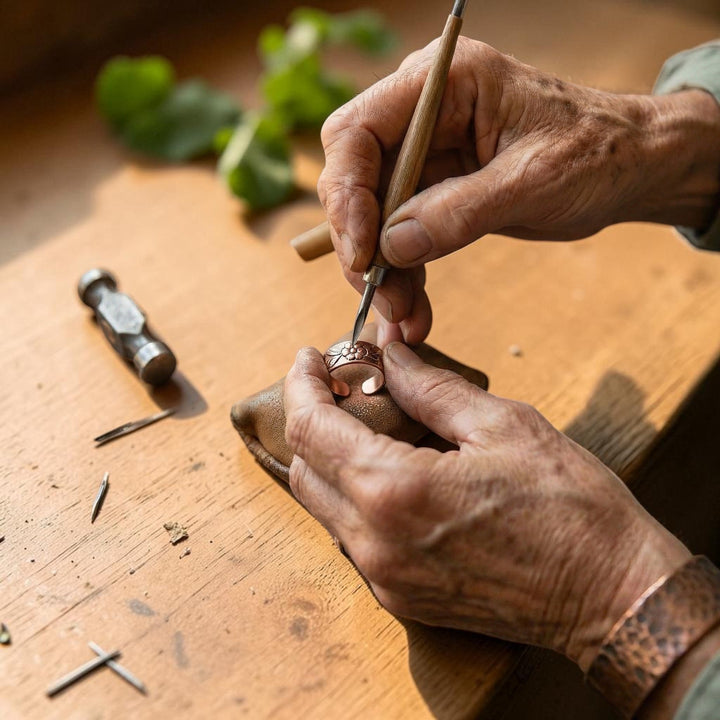 Bague en cuivre Pétale d&