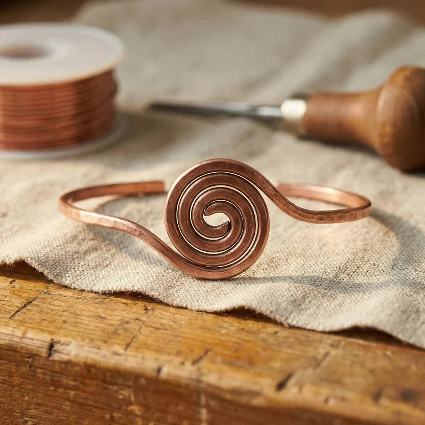 Bracelet de cheville en cuivre Heritage en spirale