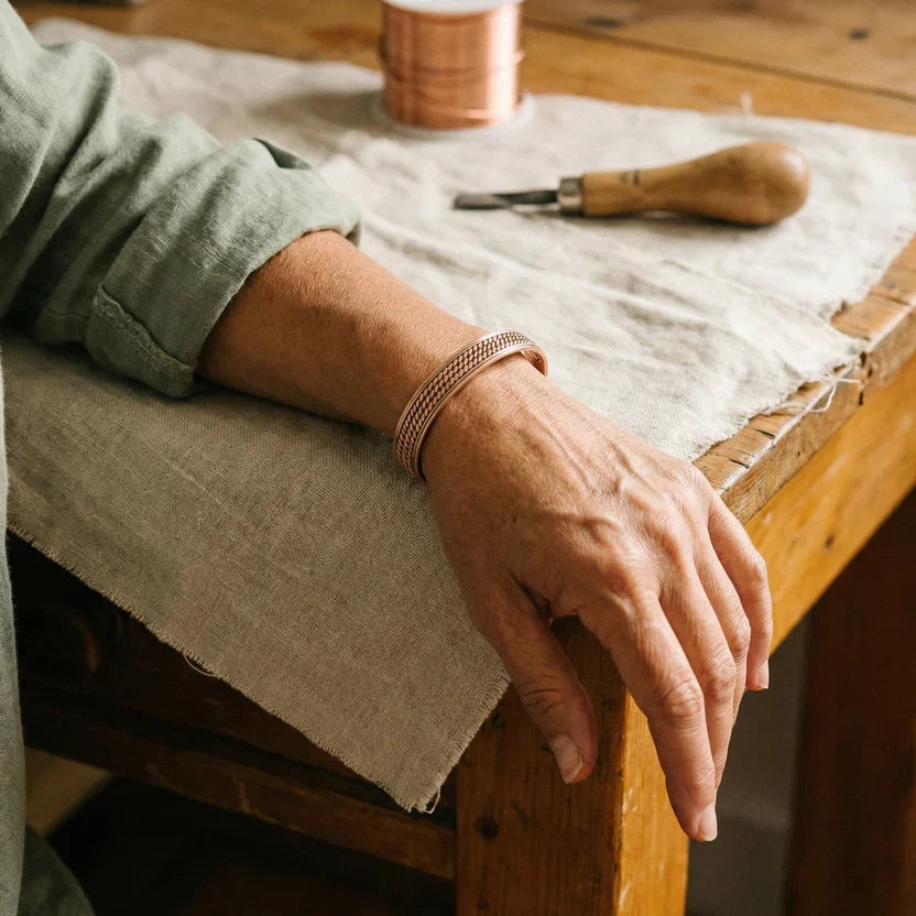 Bracelet en cuivre Vague Azur