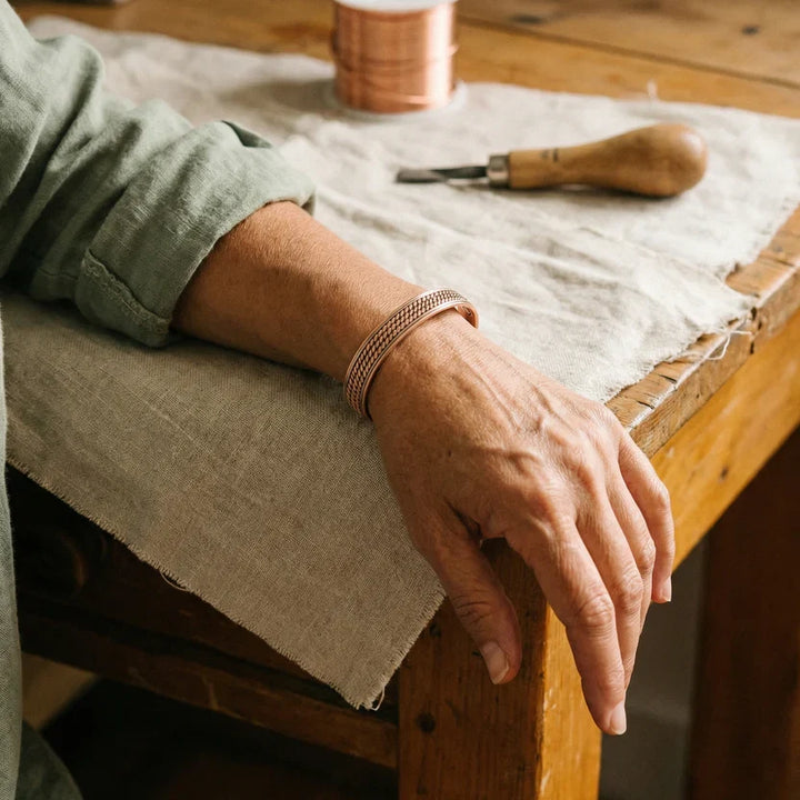 Bracelet en cuivre Vague Azur
