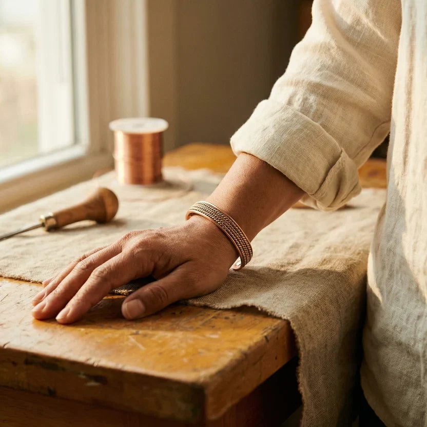 Bracelet en cuivre forgé à la main