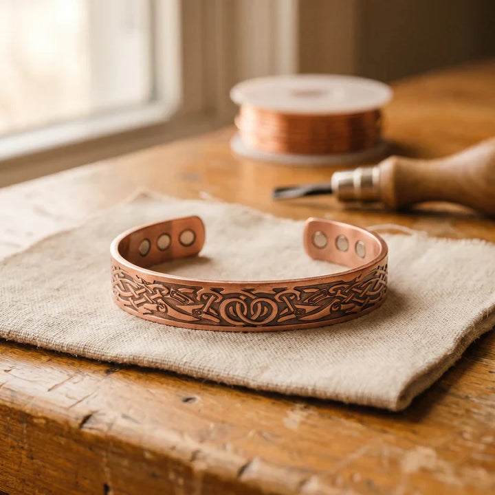 Bracelet en cuivre forêt mousse