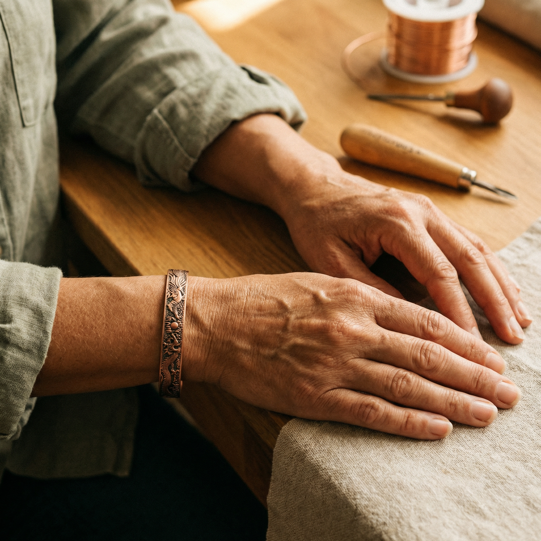 Bracelet en cuivre Soul, finition brute