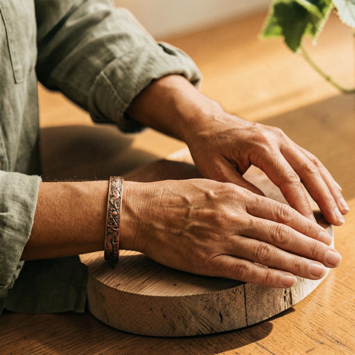 Bracelet en cuivre Ella, finition brute