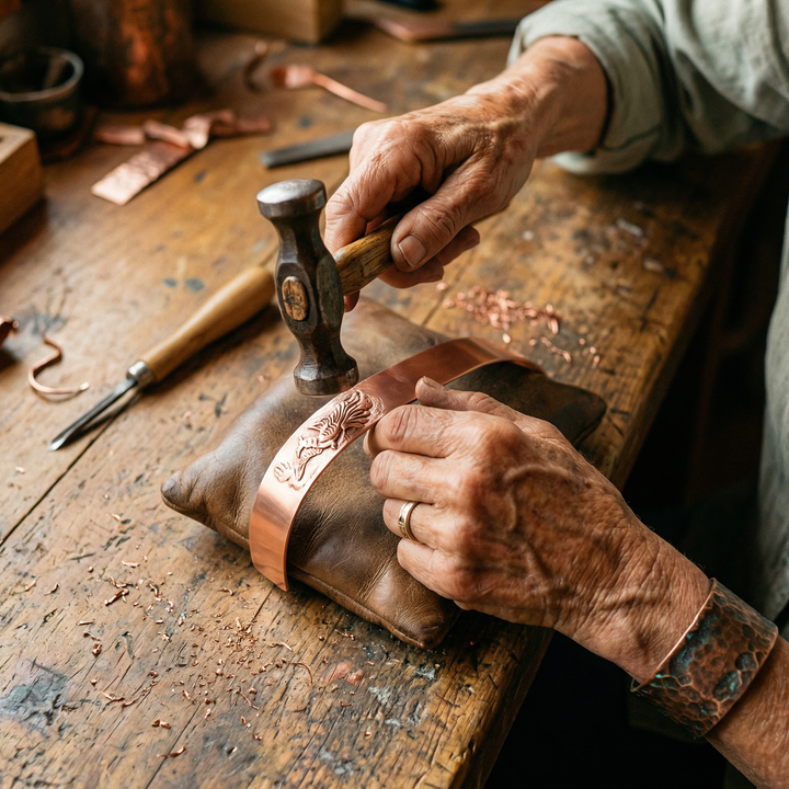 Bracelet en cuivre Soul, finition brute
