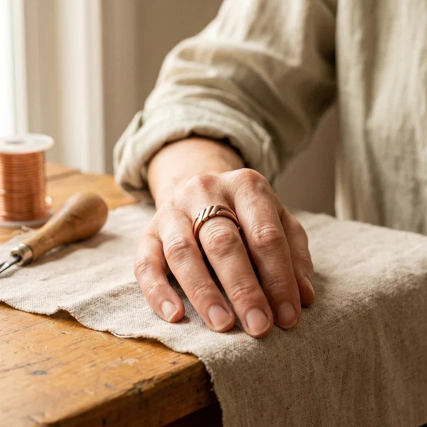 Bague en cuivre des marais