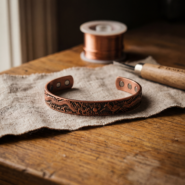 Bracelet en cuivre Soul, finition brute