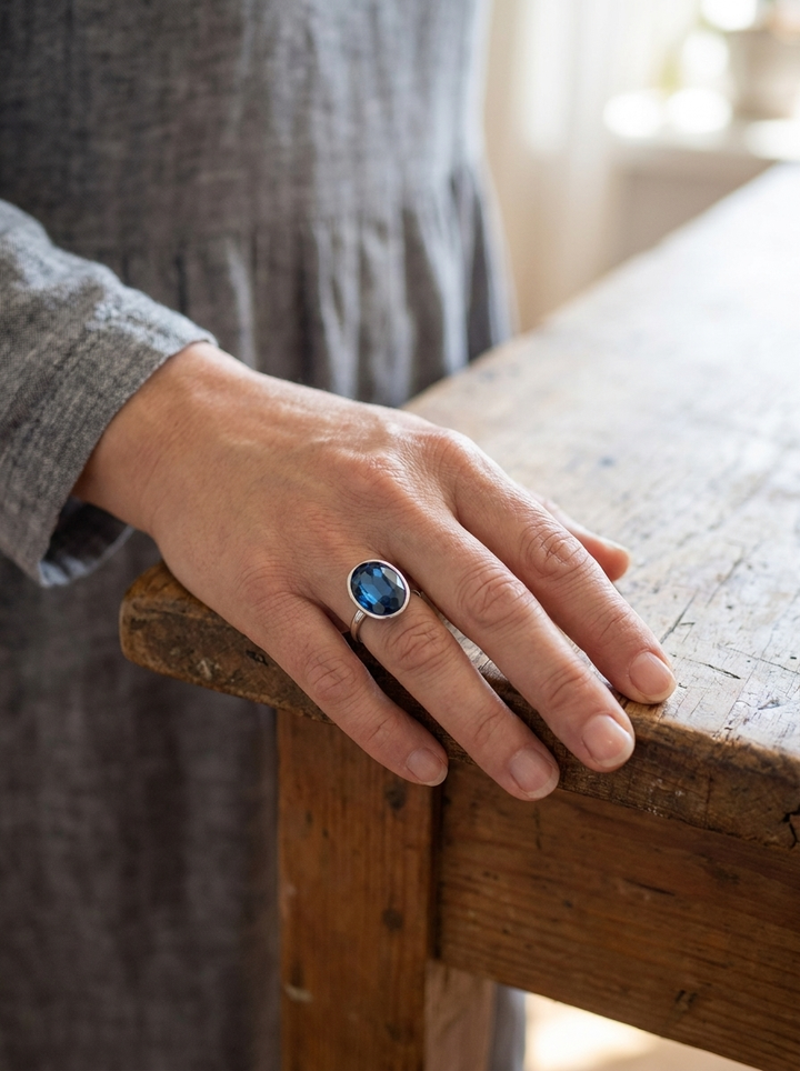 Sky Blue Ring in Vintage Shine
