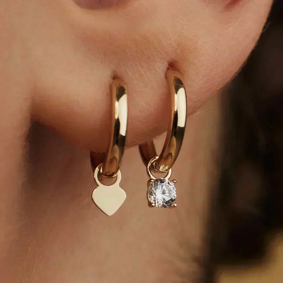 Celeste Gold Stone Hoop Earrings