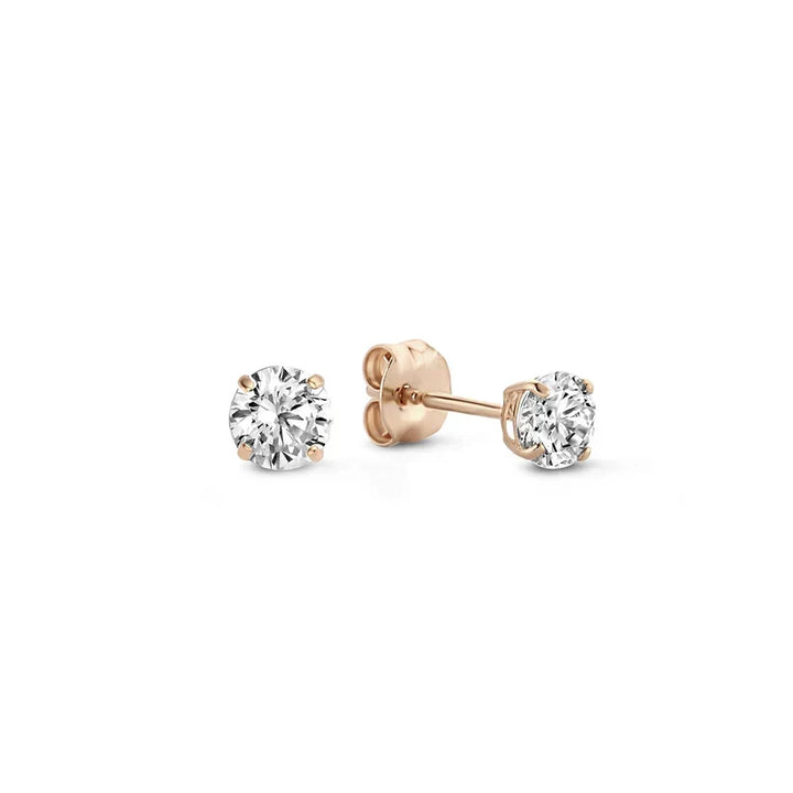 Larmes Gold Stone Stud Earrings