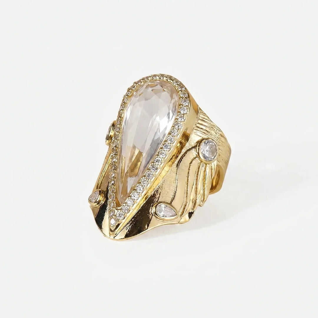 Bague Halo en Goutte Iconique