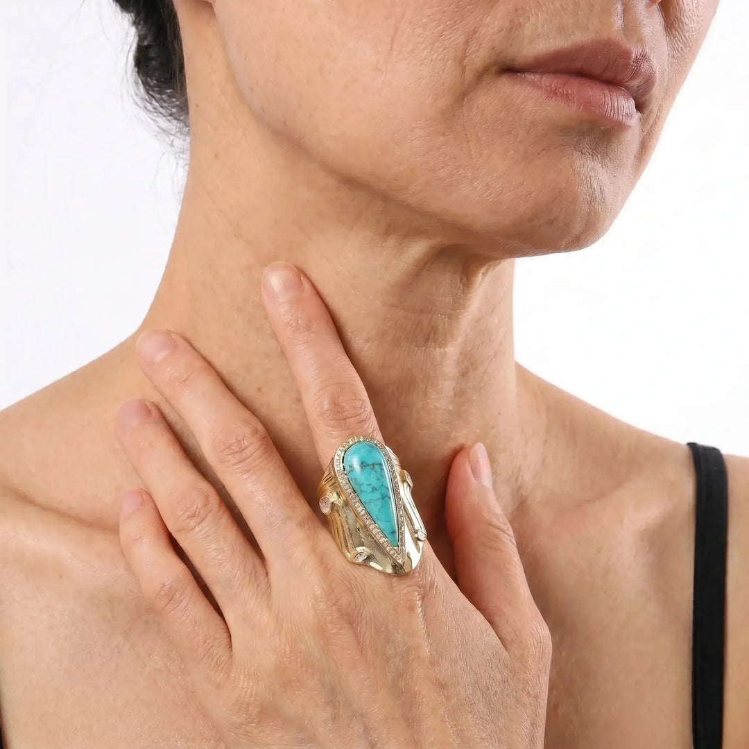Bague Halo en Goutte Iconique