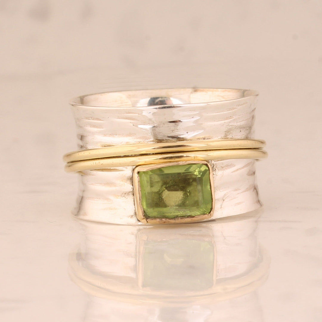 Bague Vintage à Large Visage Bi-Ton