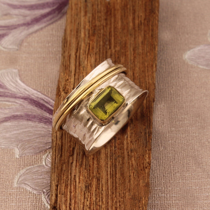 Bague Vintage à Large Visage Bi-Ton