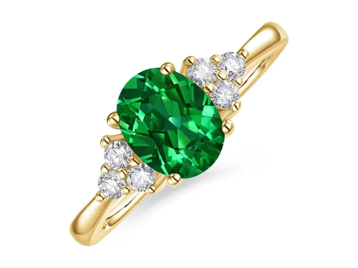 Bague Vintage en Émeraude Ovale Déclaration