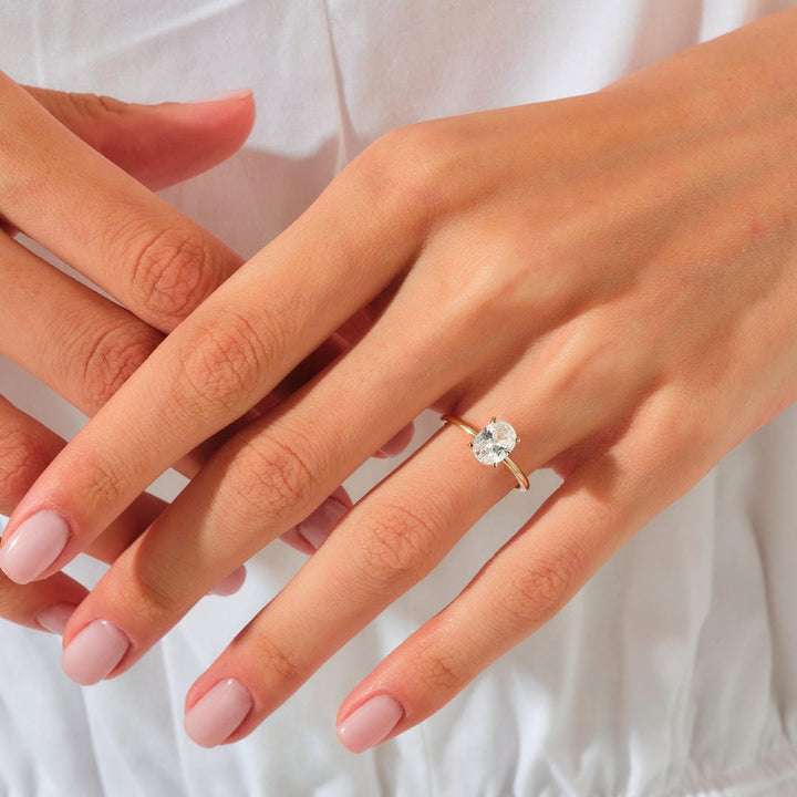Bague Solitaire Ovale Classique