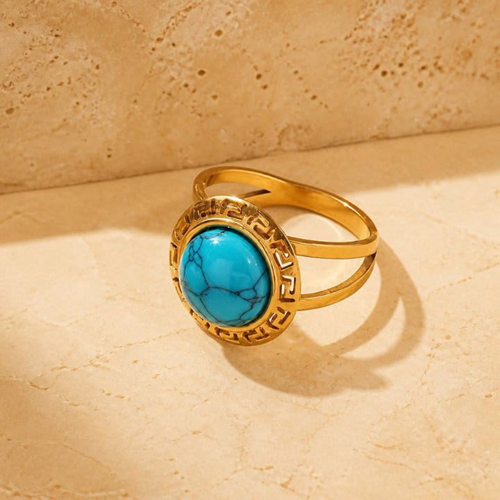 Bagues Rétro Géométriques en Turquoise