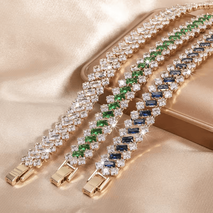 Bracelet de Tennis Couronne en Émeraude