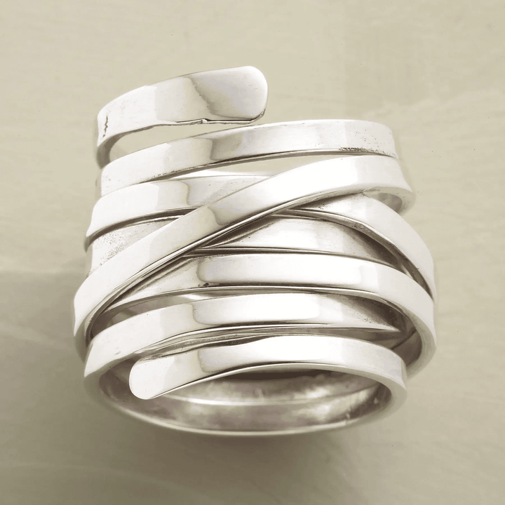 Bague Vintage Épaisse en Argent Sterling