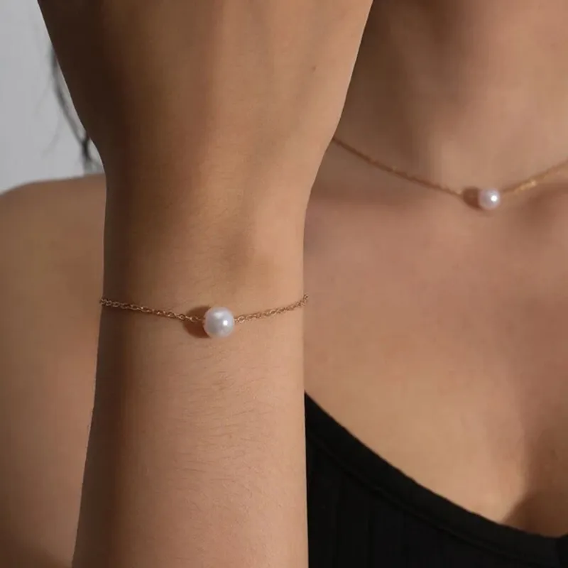 Bracelet en Perles Dorées