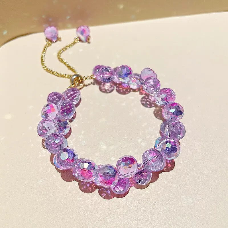 Bracelet Élégant en Cristal Violet