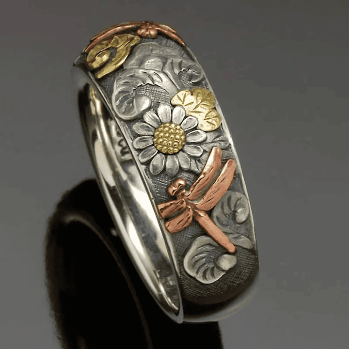 Bague Vintage Libellule Tournesol