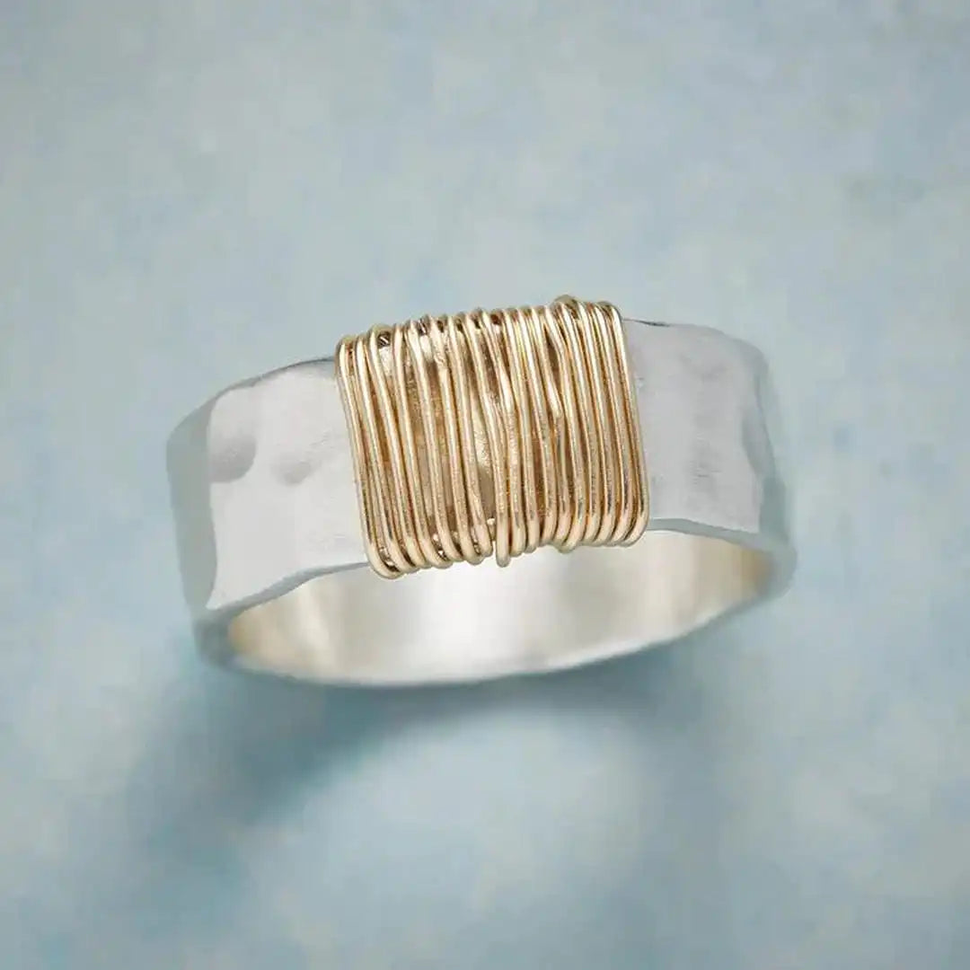Silver Wire Gold Ring