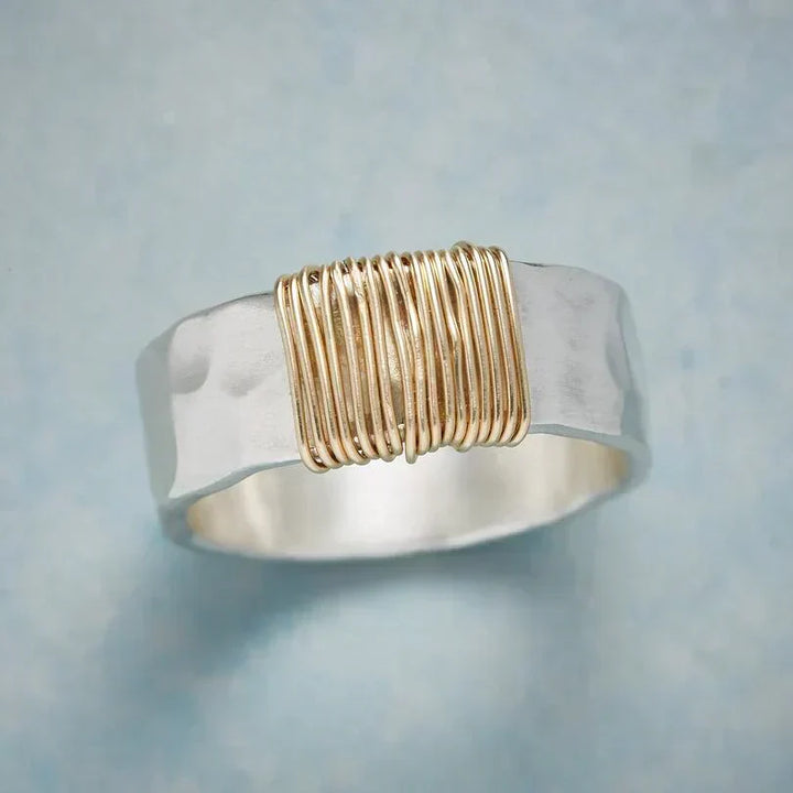 Silver and Gold Wire Ring