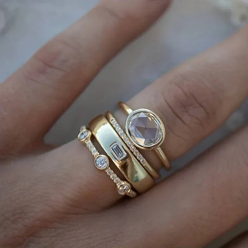 Ensemble de bijoux en or et zirconium